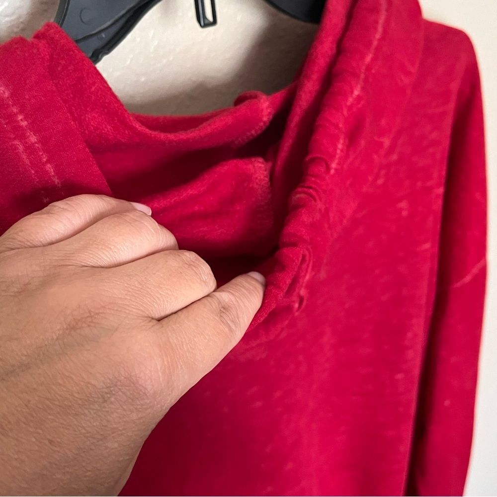 French Laundry Sweatshirt Project Red Long Sleeve Thin Hooded T-Shirt Size 1X - Picture 11 of 12